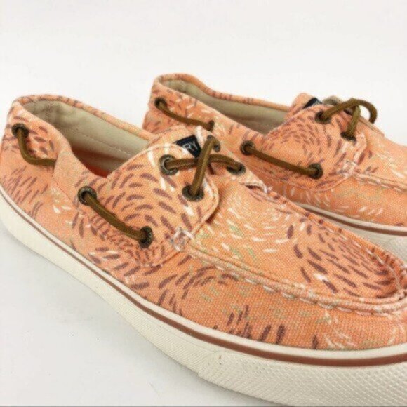 Sperry | Bahama Fish Circle Peach Boat Shoe Size 7.5 - Picture 5 of 8